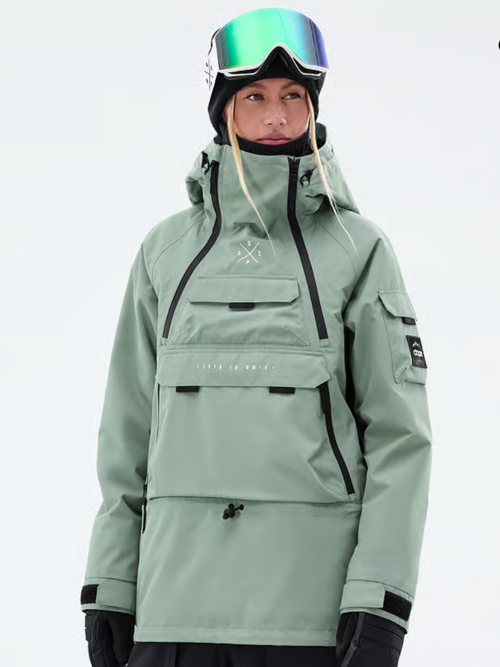DOPE Men’s Sage Green Ski Anorak Pullover Jacket size M